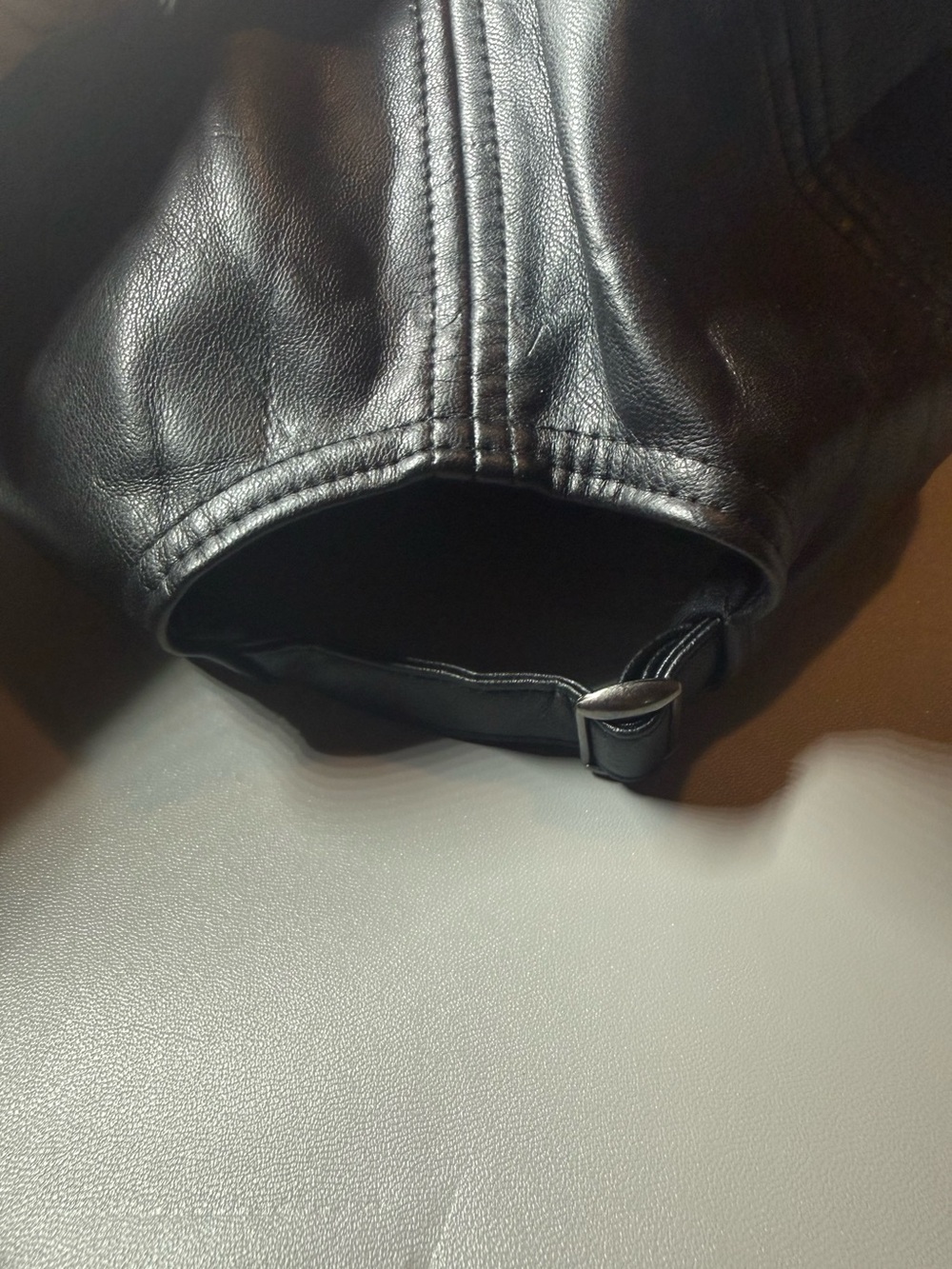 GAP Black Leather Baseball Cap - Picture 2 of 5